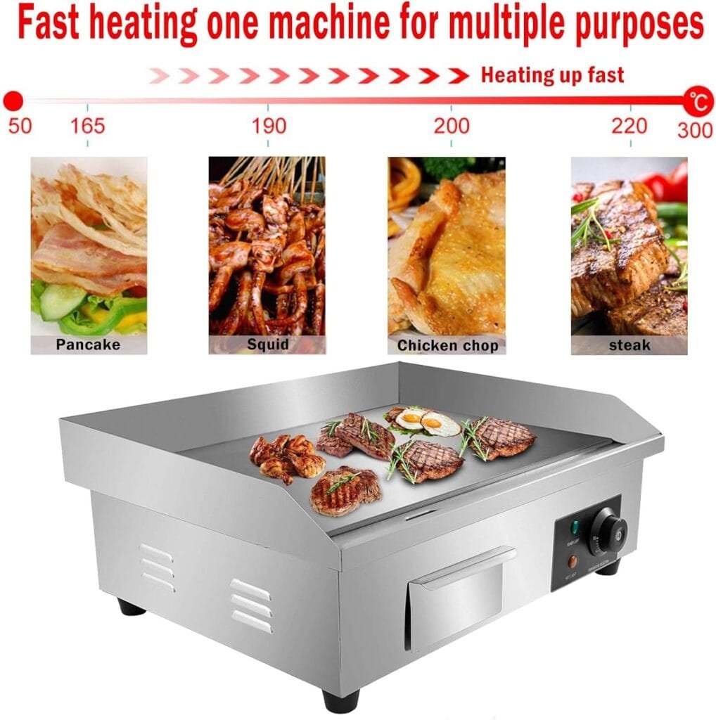 Aliyaduo 110V 3000W 22 Commercial Electric Countertop Griddle Flat Top Grill Hot Plate BBQ,Adjustable Thermostatic Control,Stainless Steel Restaurant Grill for Kitchen Aliyaduo 110V 3000W 22 Commercial Electric Countertop Griddle Flat Top Grill Hot Plate BBQ,Adjustable Thermostatic Control,Stainless Steel Restaurant Grill for Kitchen