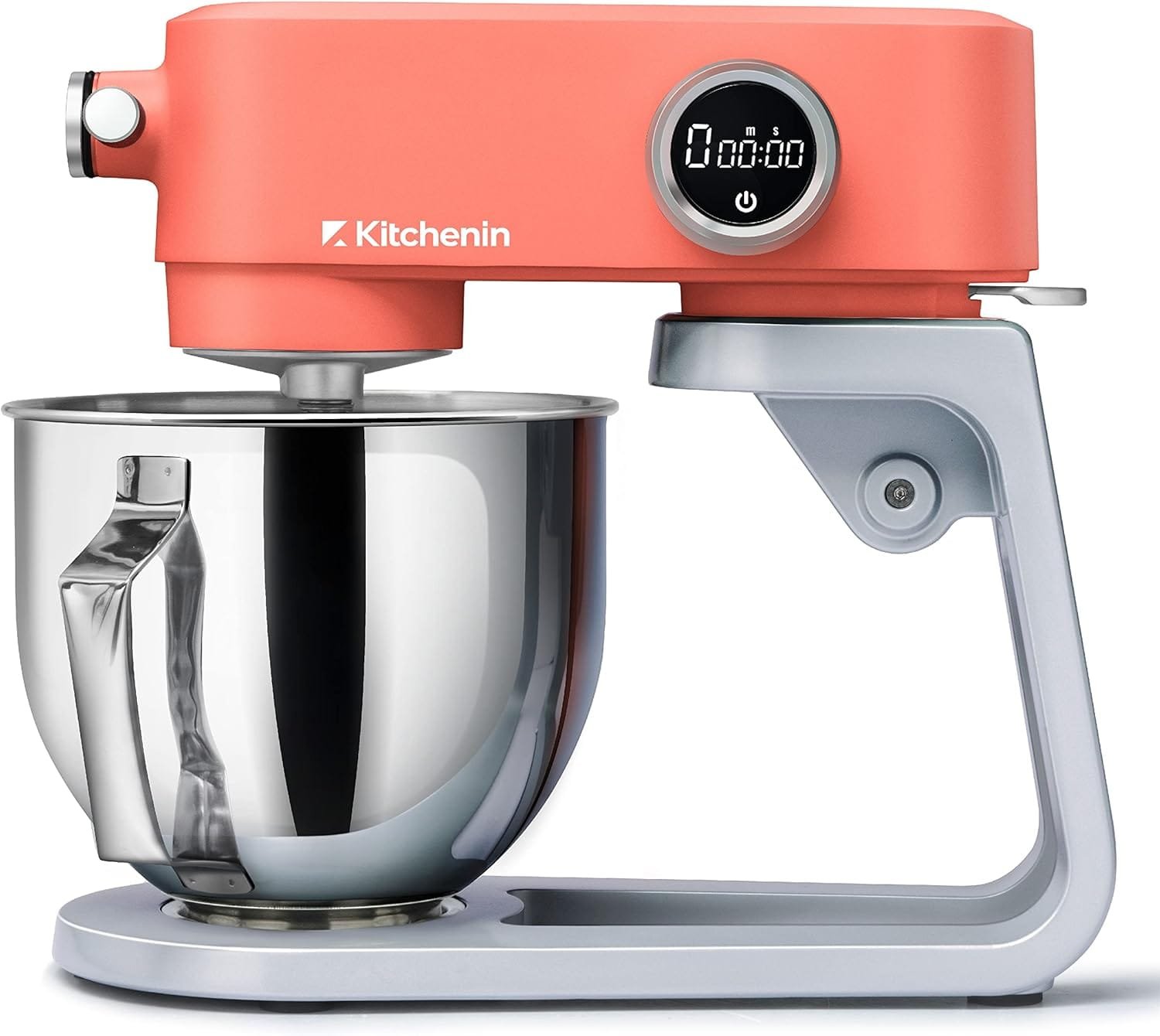 All Metal Stand Mixer,Kitchenin 5.3-Quart 8-Speeds Tilt-Head Food Mixer,400 Watt DC Motor (Classic Orange), (km50)