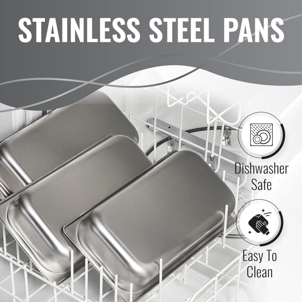 Alpha Living 3x2.5 QT Food Warmers for Parties Buffet Servers and Warmers – Premium Catering Supplies Buffet Display – Stainless Steel Electric Food Warmers with Temperature Control