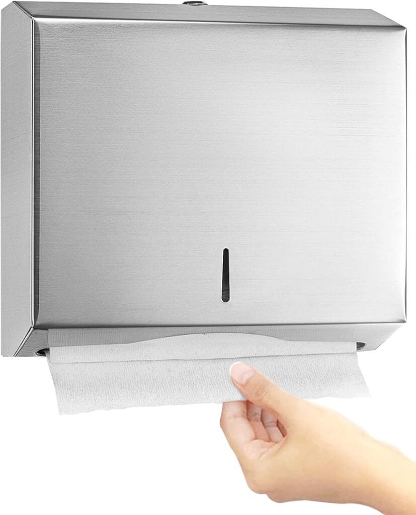 Alpine Commercial Paper Towel Dispenser Wall Mount for Multifold, Trifold  c Fold Paper Towel Holder - Stainless Steel Hand Towel Dispenser for Bathroom  Kitchen