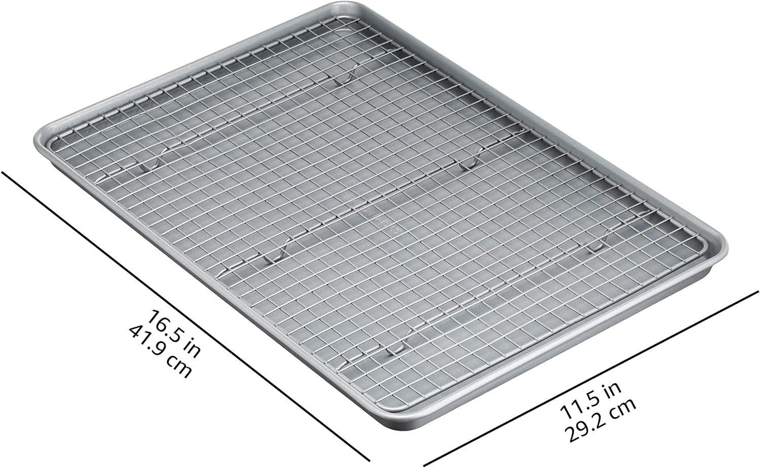 Amazon Basics Nonstick Baking Sheets  Cooling Rack Set, Half Sheet Size, 2-Pack, Gray