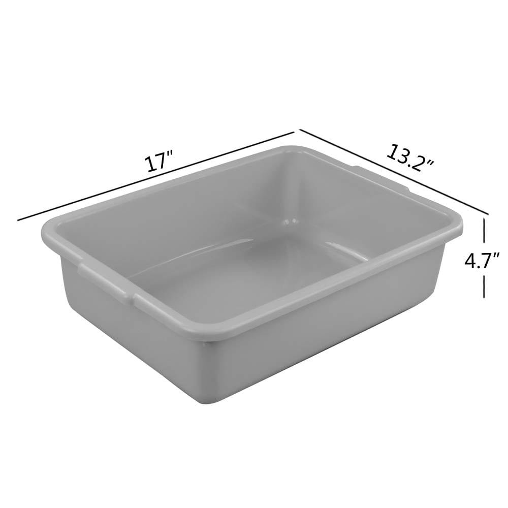 Anbers 13L/Grey Plastic Commercial Bus Box, Wash Tub Basin, 4 Packs Anbers 13L/Grey Plastic Commercial Bus Box, Wash Tub Basin, 4 Packs