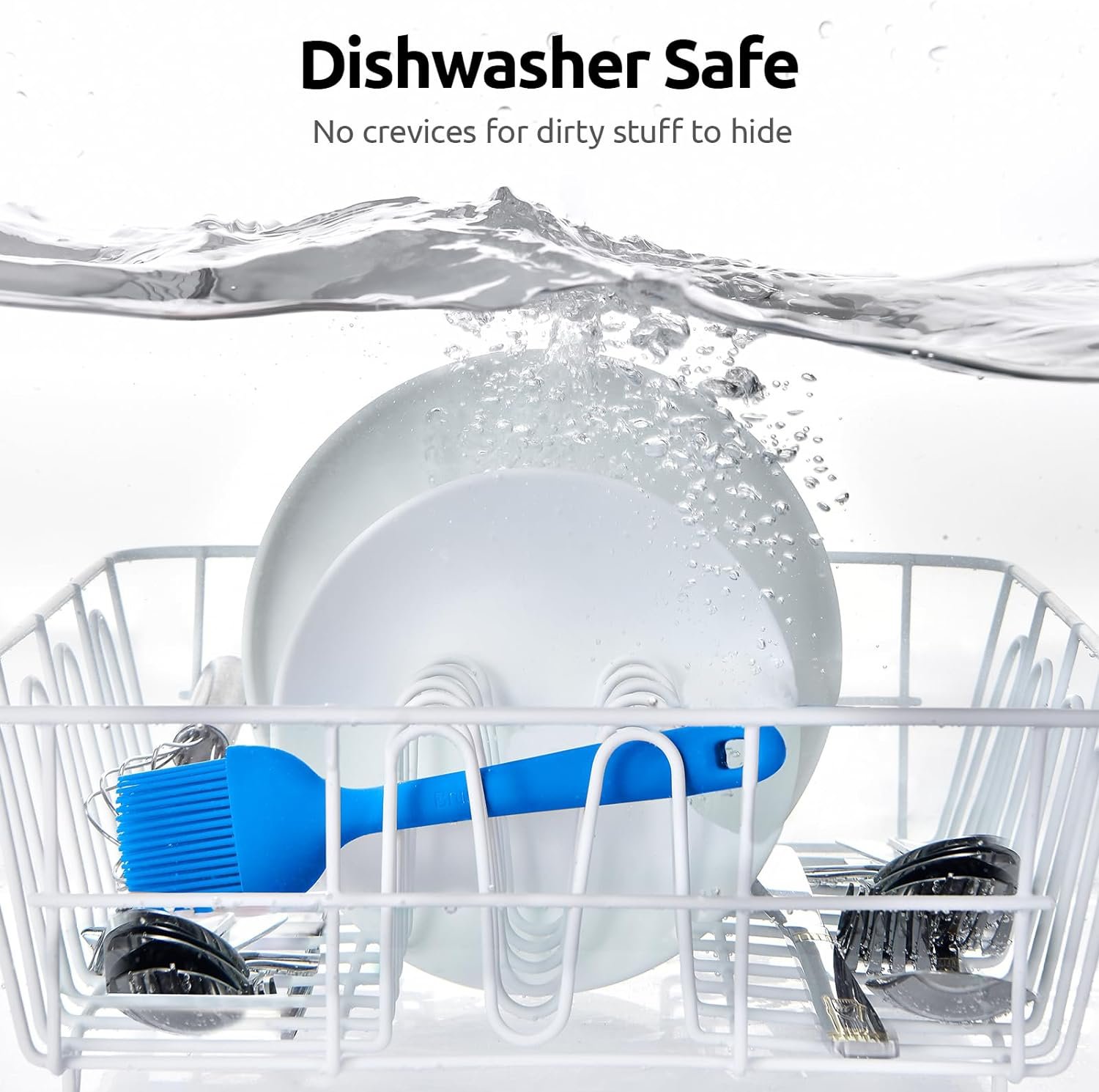 Angled Silicone Pastry Brush: U-Taste 600ºF Heat Resistant Kitchen Basting Cooking Baking Food Rubber Head-Up Baster Brush for Oil Sauce BBQ Butter Grill Meat Egg Bread (2 Small + 1 Large)