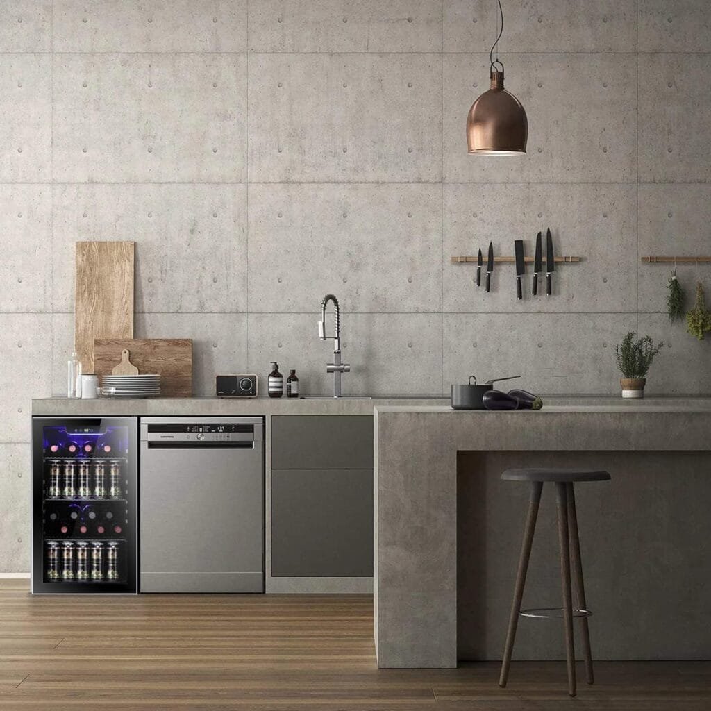 Antarctic Star 22 Bottle Wine Cooler/Cabinet Beverage Refrigerator Small Mini Wine Cellar Beer Soda Clear Glass Door Bar Fridge Quiet Operation Compressor Adjust Temp Control Freestanding, 2.4 Cu. ft