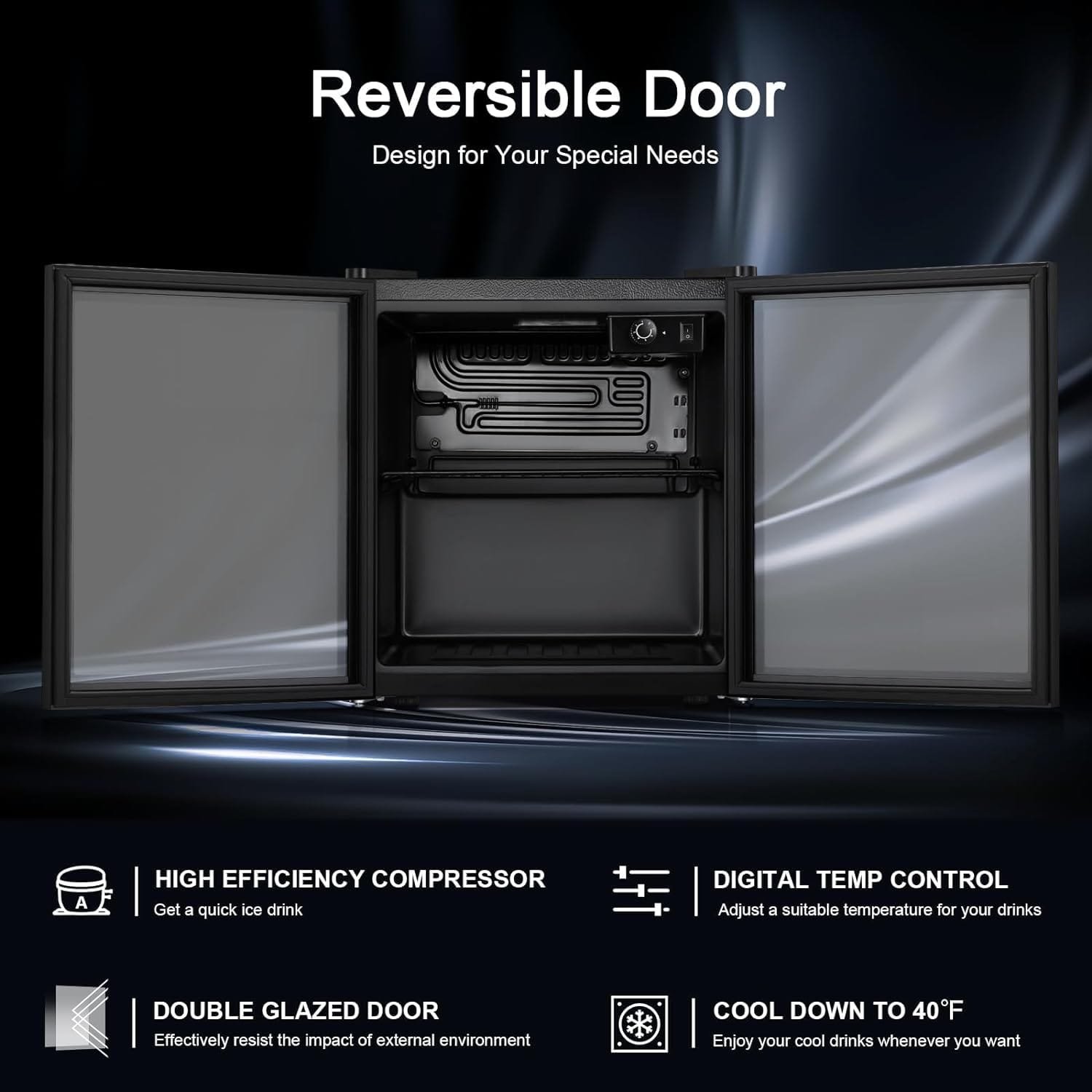 Antarctic Star Beverage Refrigerator,145 Can Mini Fridge,Freestanding wine cooler for Soda Beer or Wine,Glass Door, Small Drink Dispenser Machine, Touch Screen for Home Office or Bar, 4.5cu.ft.…