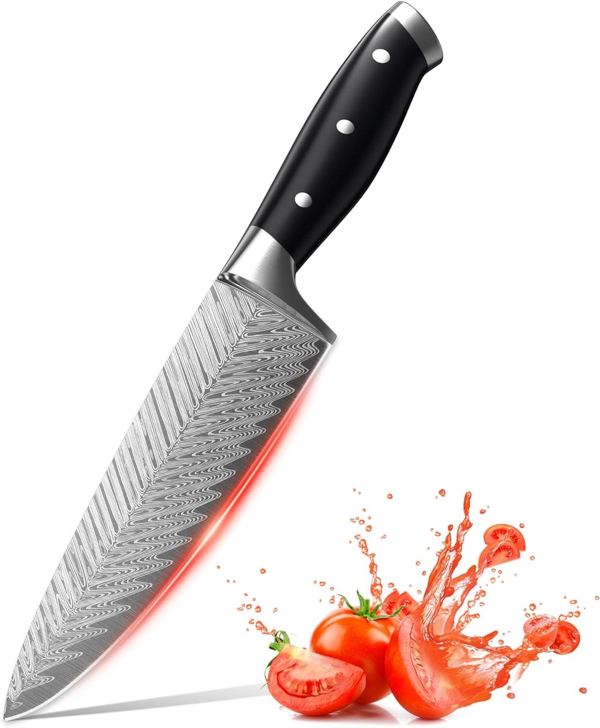 AOKEDA Chef Knife, Pro 8 Inch Kitchen Knife, German High Carbon Stainless Steel, Ergonomic Knife Handle, Super Sharp Chefs Knives