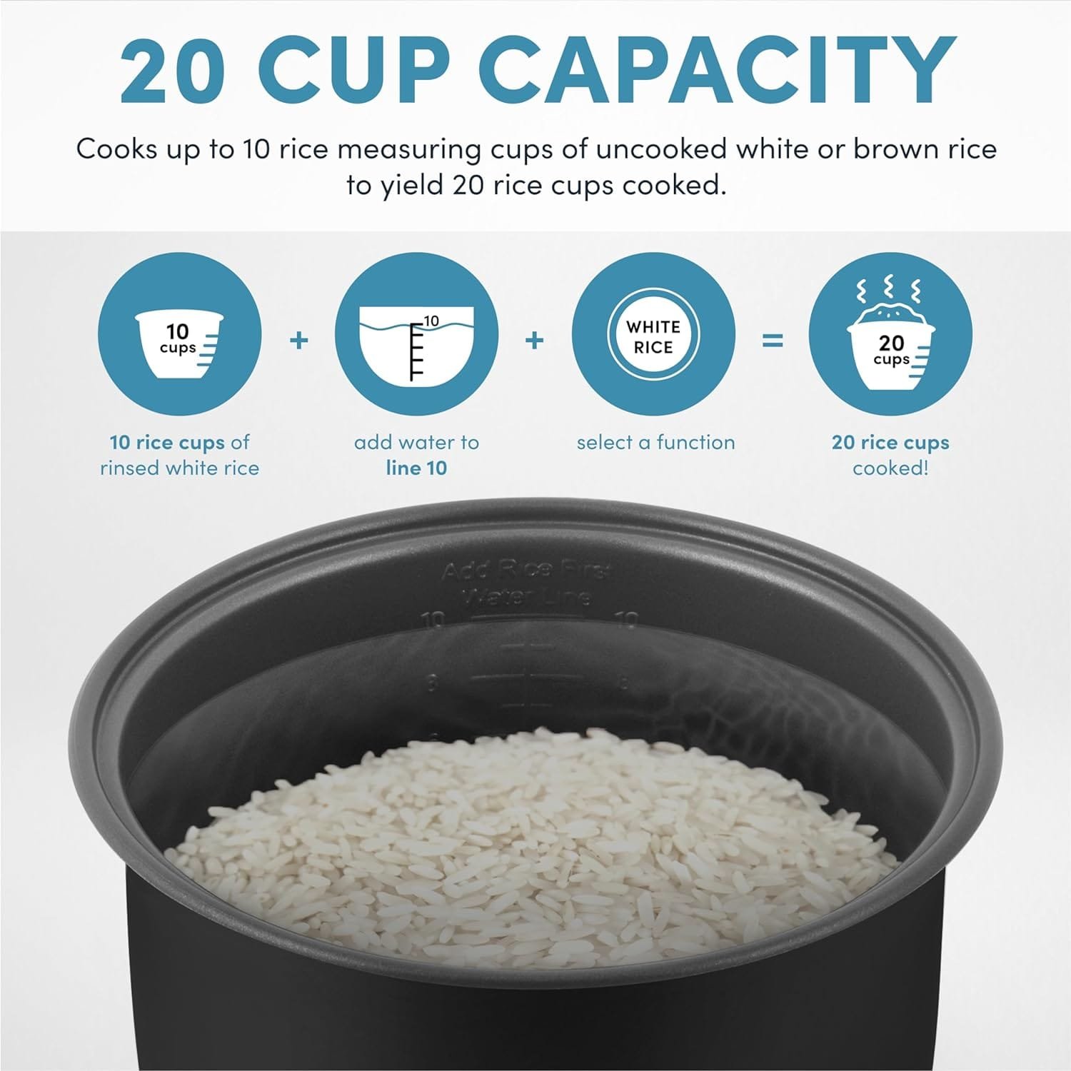 AROMA® Digital Rice Cooker, 4-Cup (Uncooked) / 8-Cup (Cooked), Steamer, Multicooker, Slow Cooker, Oatmeal Cooker, Auto Keep Warm, 2 Qt, Stainless Steel Exterior