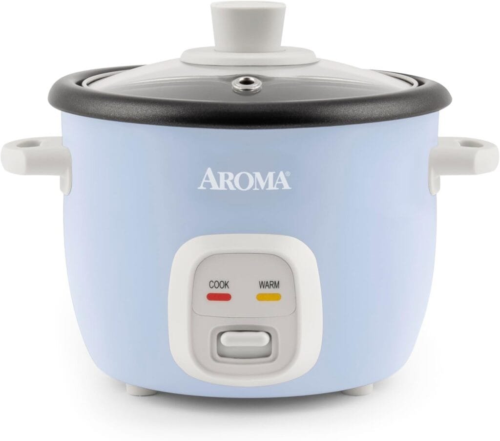 Aroma Housewares 4-Cups (Cooked) / 1Qt. Rice Grain Cooker (ARC-302NGBL), Blue Aroma Housewares 4-Cups (Cooked) / 1Qt. Rice Grain Cooker (ARC-302NGBL), Blue