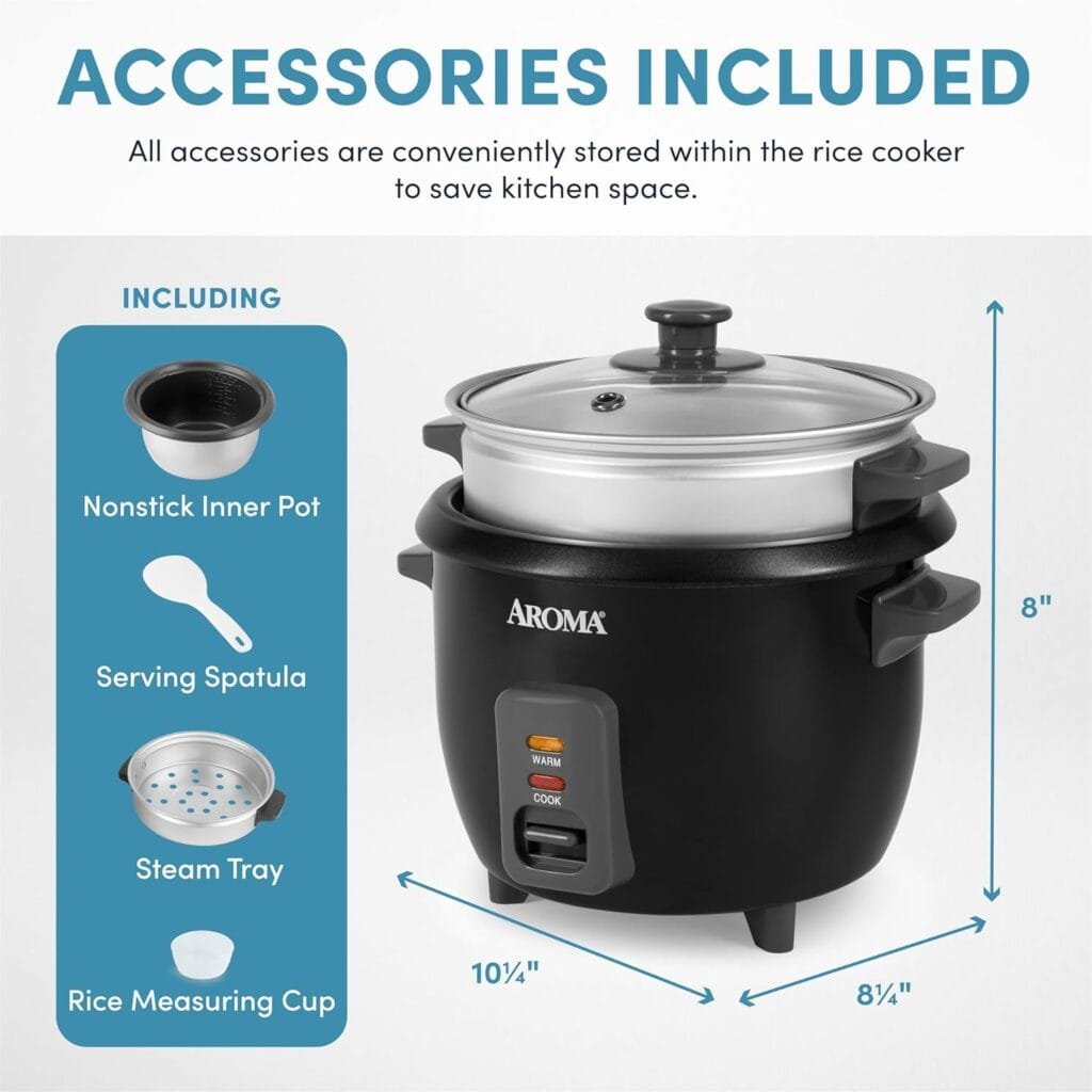 Aroma Housewares ARC-363-1NGB 3 Uncooked/6 Cups Cooked Rice Cooker, Steamer, Multicooker, 2-6 cups, Black Aroma Housewares ARC-363-1NGB 3 Uncooked/6 Cups Cooked Rice Cooker, Steamer, Multicooker, 2-6 cups, Black
