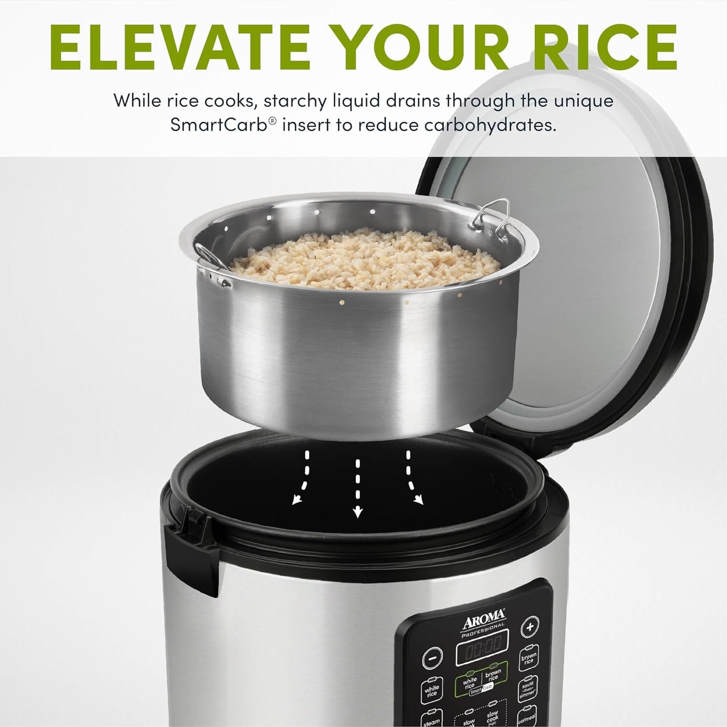 Aroma Housewares ARC-5000SB Digital Rice, Food Steamer, Slow, Grain Cooker, Stainless Exterior/Nonstick Pot, 10-cup uncooked/20-cup cooked/4QT, Silver, Black Aroma Housewares ARC-5000SB Digital Rice, Food Steamer, Slow, Grain Cooker, Stainless Exterior/Nonstick Pot, 10-cup uncooked/20-cup cooked/4QT, Silver, Black