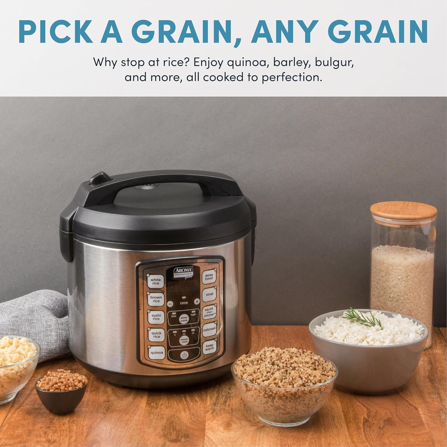 Aroma Housewares ARC-5000SB Digital Rice, Food Steamer, Slow, Grain Cooker, Stainless Exterior/Nonstick Pot, 10-cup uncooked/20-cup cooked/4QT, Silver, Black Aroma Housewares ARC-5000SB Digital Rice, Food Steamer, Slow, Grain Cooker, Stainless Exterior/Nonstick Pot, 10-cup uncooked/20-cup cooked/4QT, Silver, Black