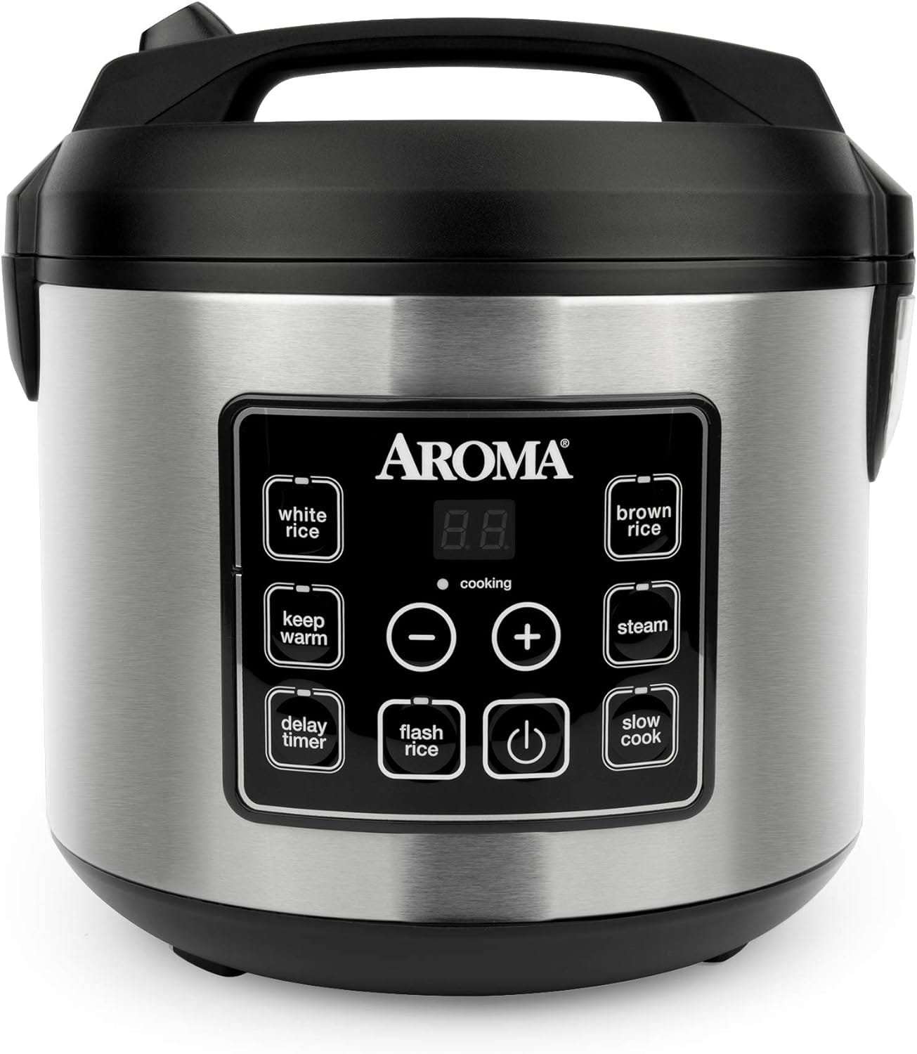 Aroma Housewares ARC-5000SB Digital Rice, Food Steamer, Slow, Grain Cooker, Stainless Exterior/Nonstick Pot, 10-cup uncooked/20-cup cooked/4QT, Silver, Black Aroma Housewares ARC-5000SB Digital Rice, Food Steamer, Slow, Grain Cooker, Stainless Exterior/Nonstick Pot, 10-cup uncooked/20-cup cooked/4QT, Silver, Black