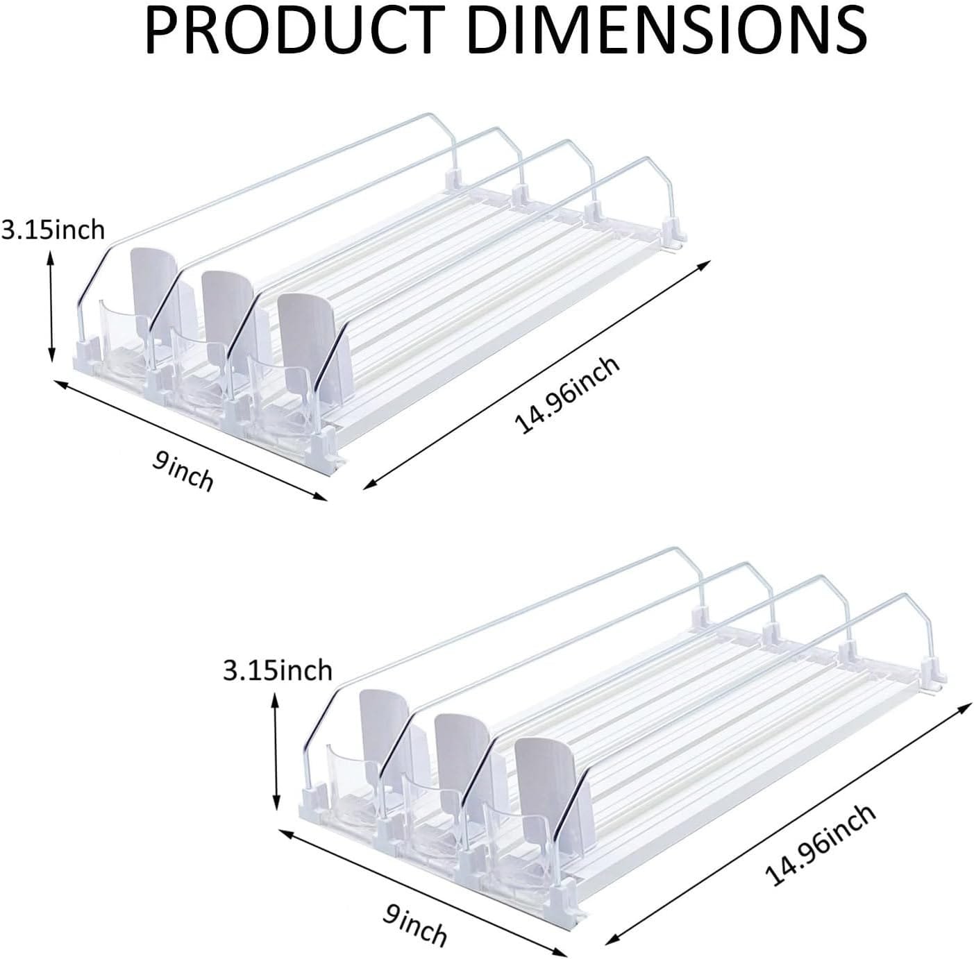 Assembly-Free Drink Dispenser for Fridge,Soda Can Dispenser for Refrigerator with Pusher Glide - Holds up to 30 Cans