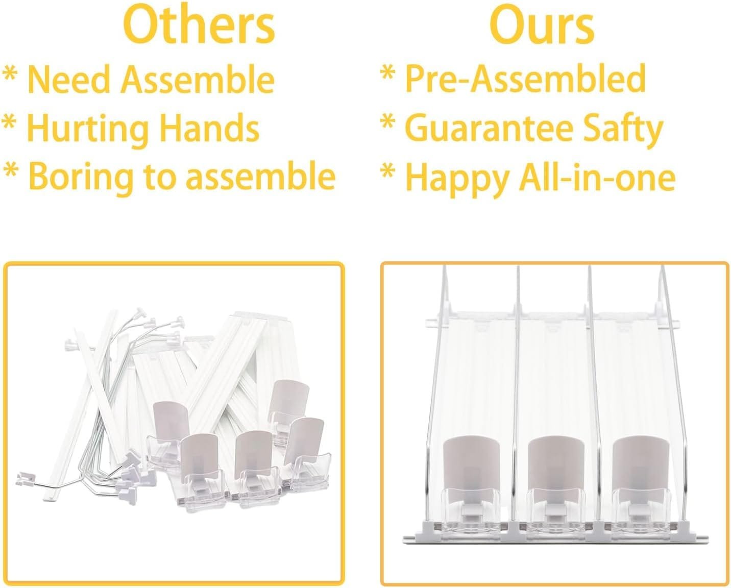 Assembly-Free Drink Dispenser for Fridge,Soda Can Dispenser for Refrigerator with Pusher Glide - Holds up to 30 Cans