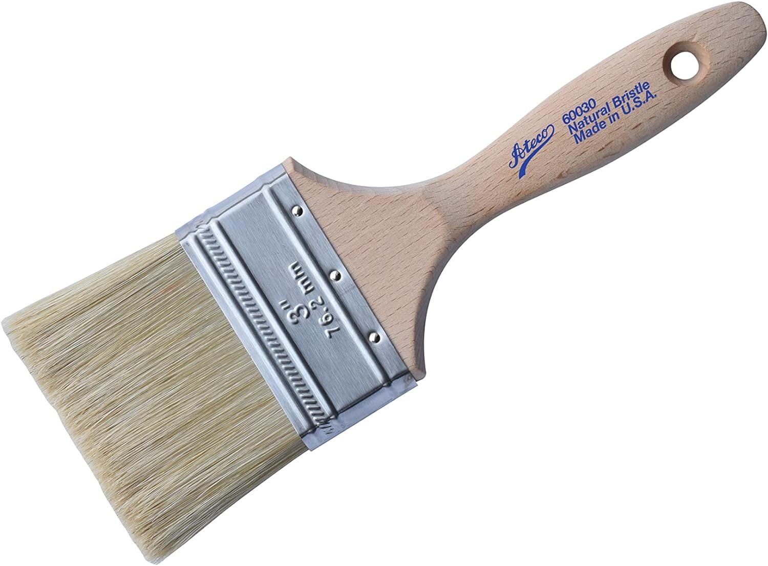 Ateco Pastry Brush, 1.5-Inch Wide Head with Black Boar Bristles, Stainless Steel Ferrule  Wood Handle