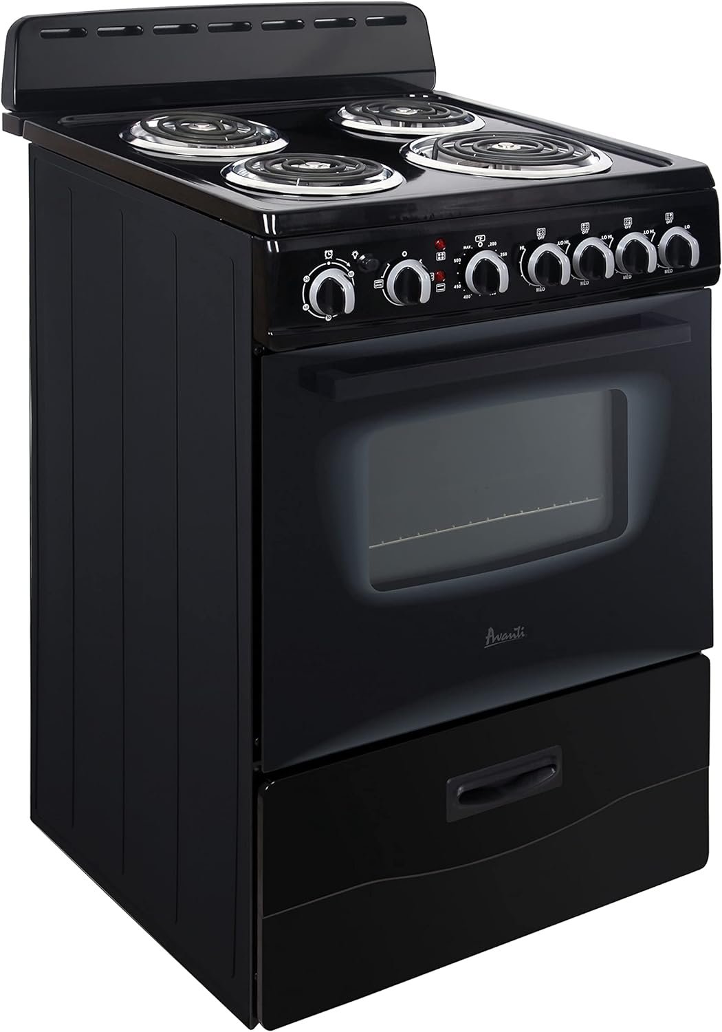 Avanti ERU240P1B ERU240 24 Electric Range Oven with Framed Glass Door, in Black