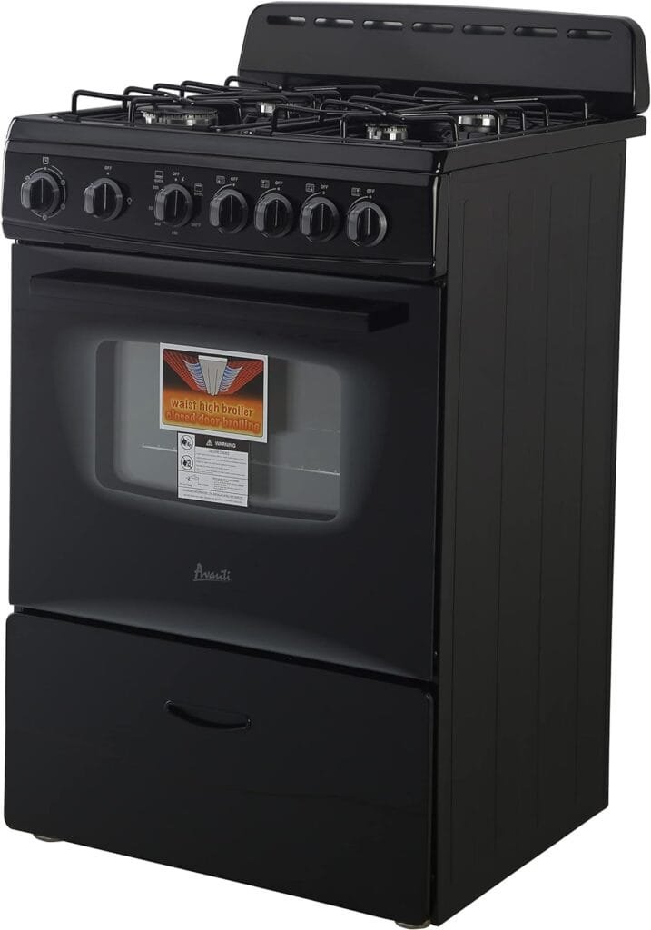 Avanti GR2415CB GR24 24 Compact Gas Range Oven, in Black Avanti GR2415CB GR24 24 Compact Gas Range Oven, in Black