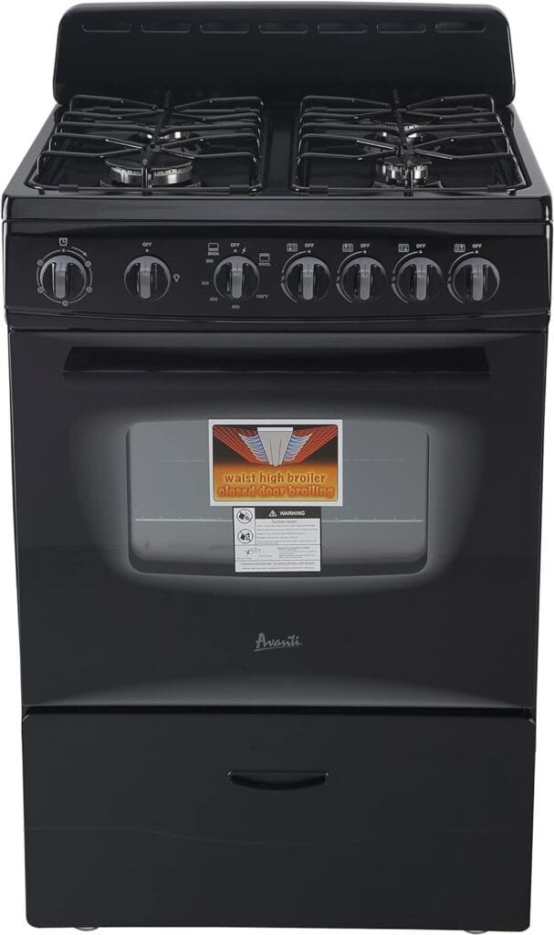 Avanti GR2415CB GR24 24 Compact Gas Range Oven, in Black Avanti GR2415CB GR24 24 Compact Gas Range Oven, in Black