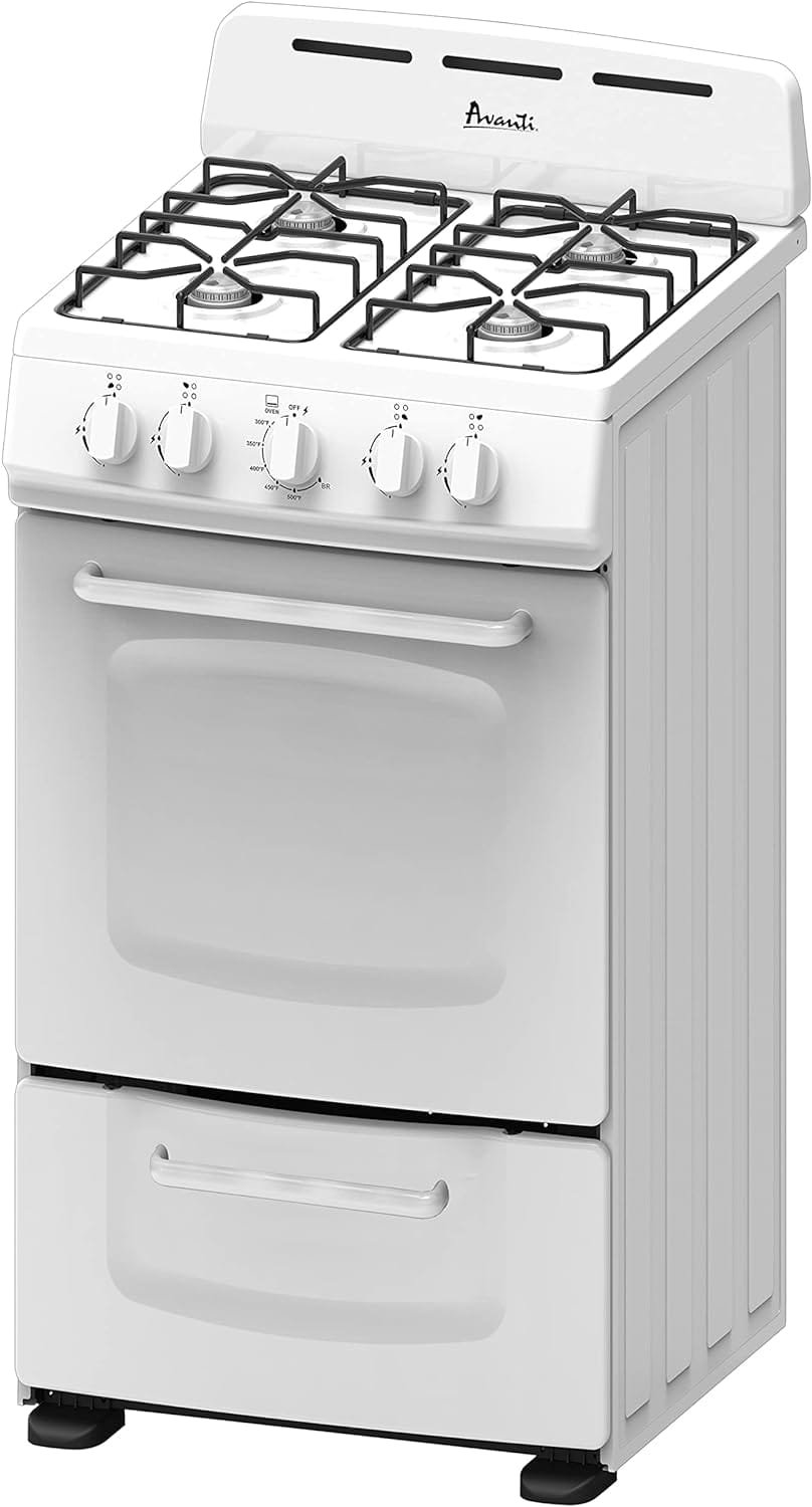 Avanti GRO24P0W GRO24 24 Gas Range Oven with Solid Metal Door, in White Avanti GRO24P0W GRO24 24 Gas Range Oven with Solid Metal Door, in White