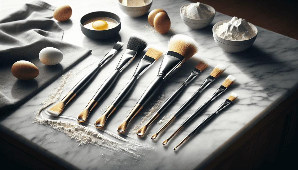 BAKVOS Pastry Brushes With Natural Wood and Bristles,Baking Brushes,Cooking Brushes,Food Brushes,Round and Flat,2 Pack