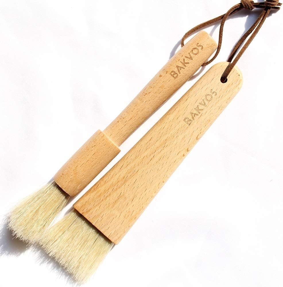 bakvos-pastry-brushes-with-natural-wood-and-bristlesbaking-brushescooking-brushesfood-brushesround-and-flat2-pack - Cooking Appliance World