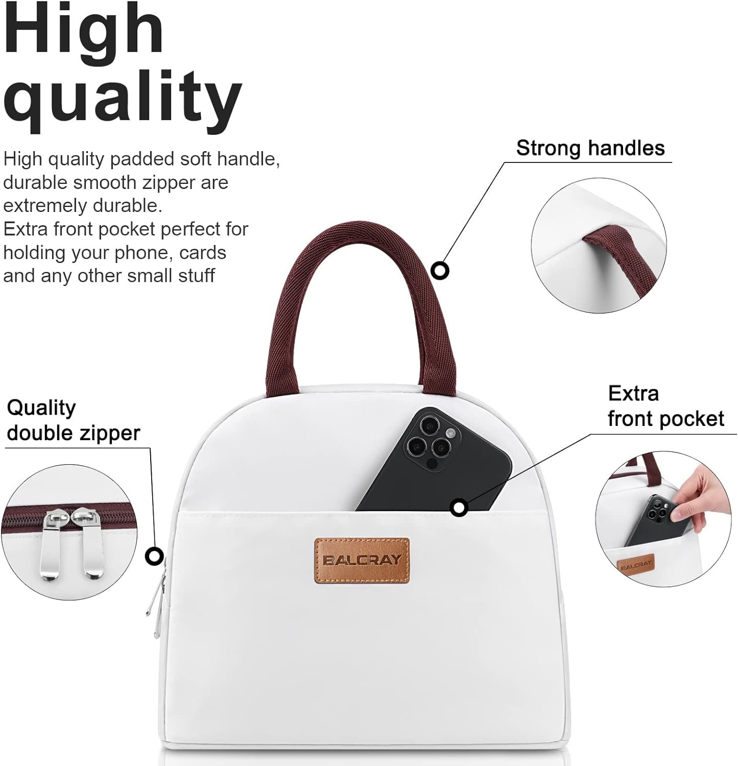 BALORAY Lunch/Tote Bag for Women Lunch Box Insulated Lunch Container