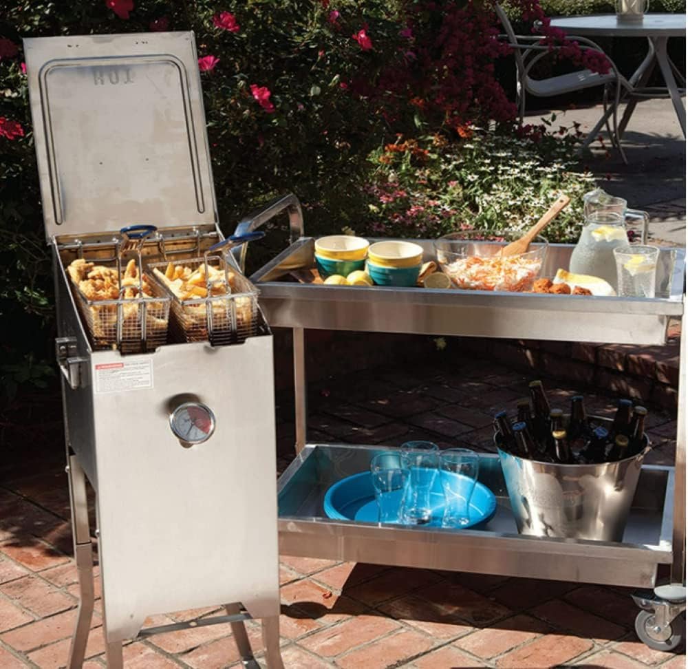 Bayou Classic 700-704 - 4-gal Stainless Metal Bayou Fryer with Cart Bayou Classic 700-704 - 4-gal Stainless Metal Bayou Fryer with Cart