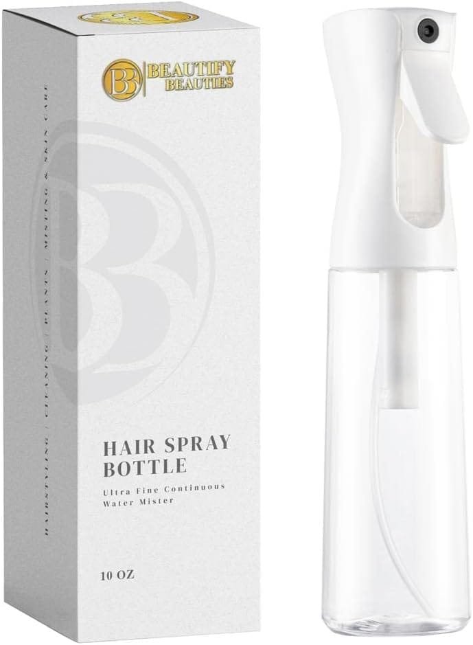 BeautifyBeauties Hair Spray Bottle – Ultra Fine Continuous Water Mister for Hairstyling, Cleaning, Plants, Misting  Skin Care (10.1 Ounce) BeautifyBeauties Hair Spray Bottle – Ultra Fine Continuous Water Mister for Hairstyling, Cleaning, Plants, Misting  Skin Care (10.1 Ounce)