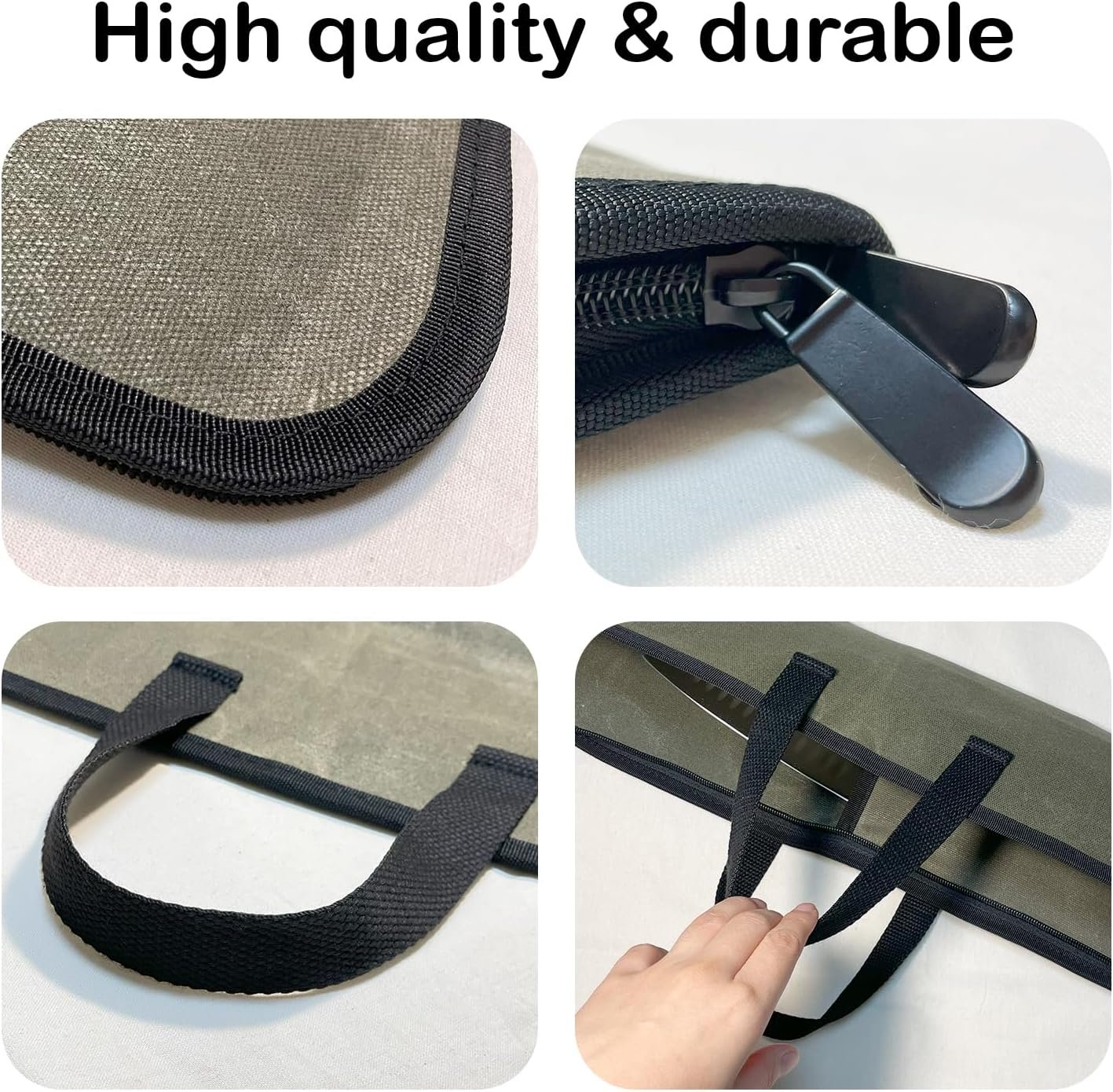 Begin Anywhere Premium Knife Roll Bag Convenient Storage and Protection for Your Chef Knives - Full Body Leather Made Ideal Knife Bag for Chefs, 10 Knife Slots and 1 Zipper Pocket