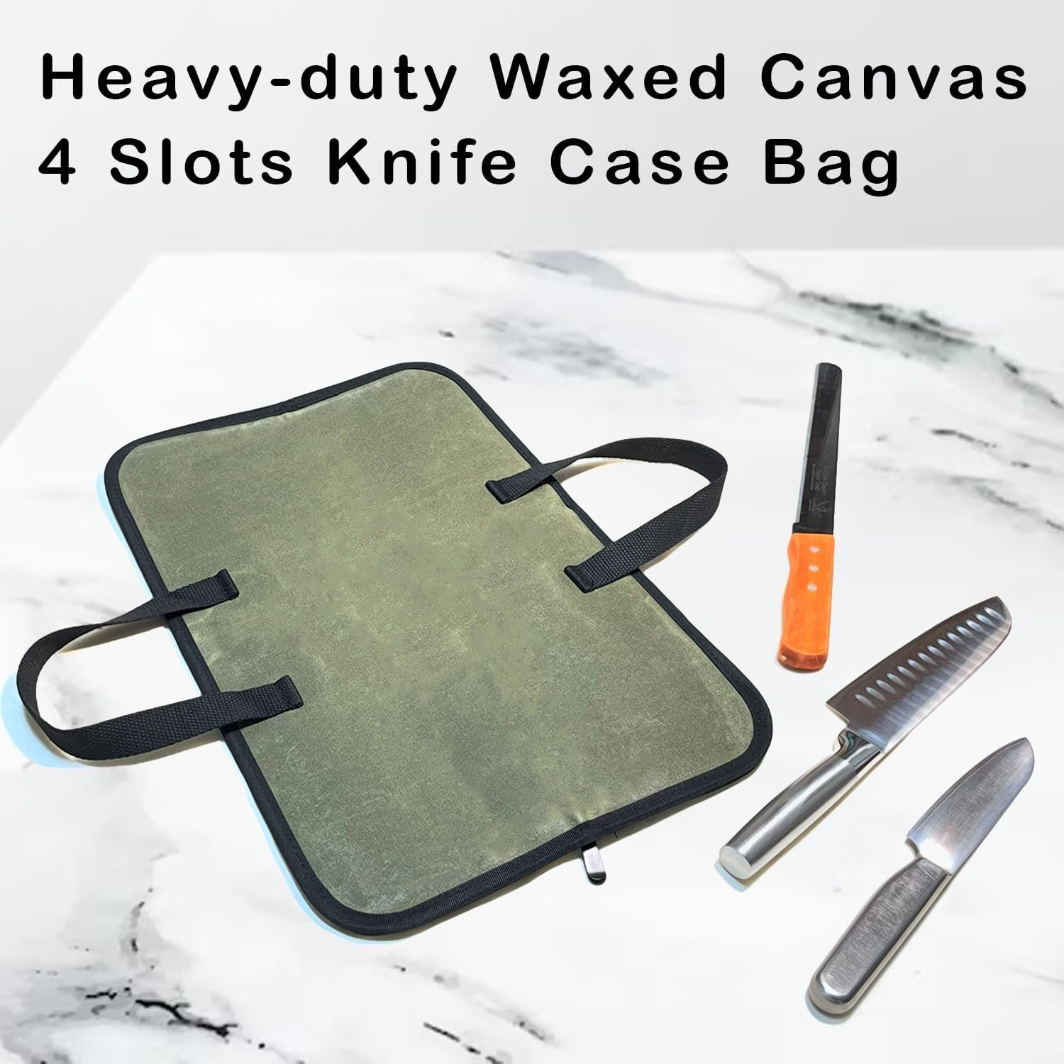 Begin Anywhere Premium Knife Roll Bag Convenient Storage and Protection for Your Chef Knives - Full Body Leather Made Ideal Knife Bag for Chefs, 10 Knife Slots and 1 Zipper Pocket
