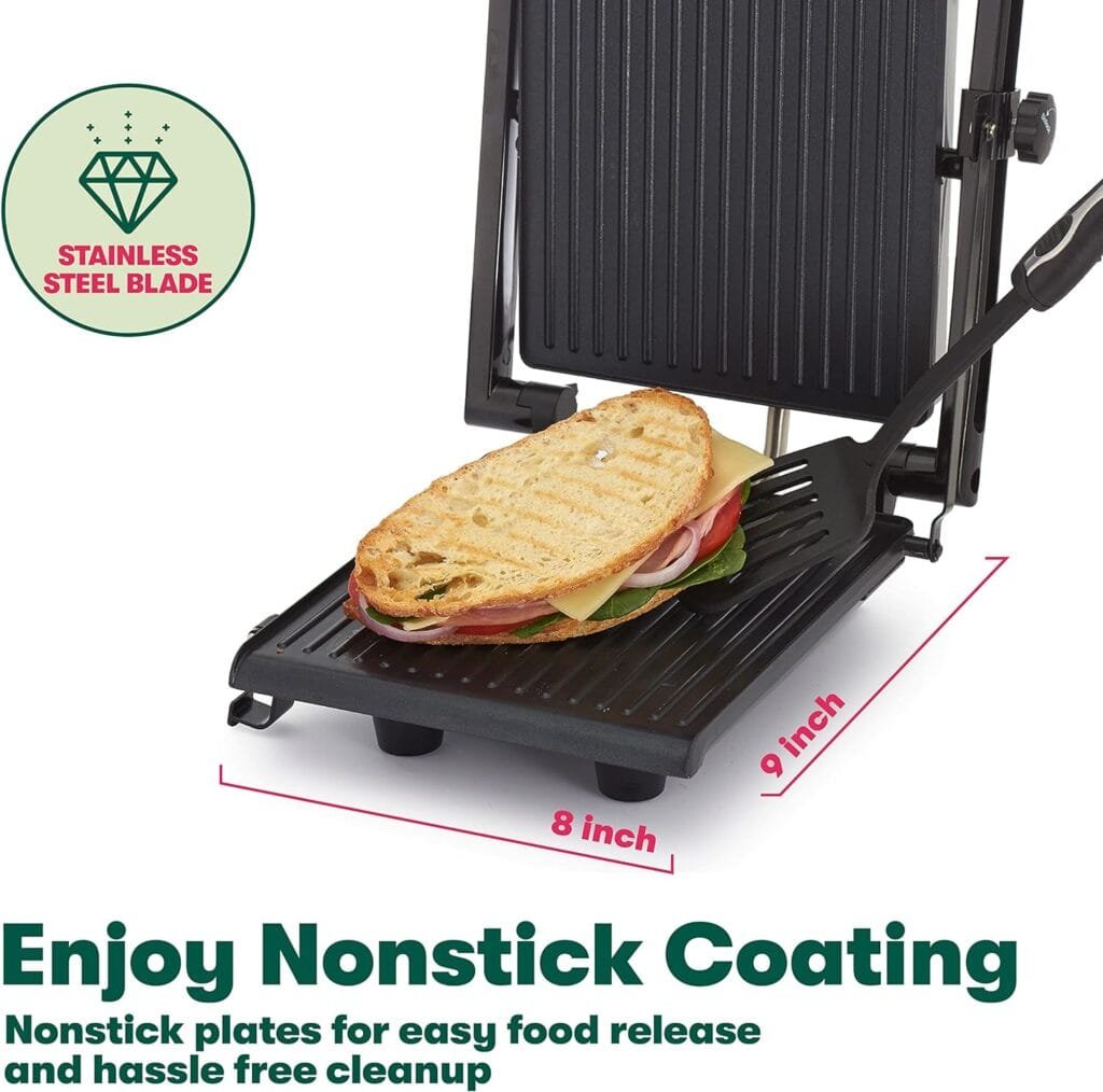 BELLA Panini Press, Sandwich Maker and Electric Indoor Grill with Double Nonstick Plates, Height Adjustable Lid and Removable Drip Tray, Stainless Steel BELLA Panini Press, Sandwich Maker and Electric Indoor Grill with Double Nonstick Plates, Height Adjustable Lid and Removable Drip Tray, Stainless Steel