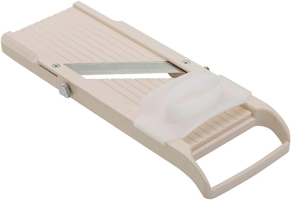 Benriner Super Standard Madoline Slicer, with with 4 Japanese Stainless Steel Blades, Almond