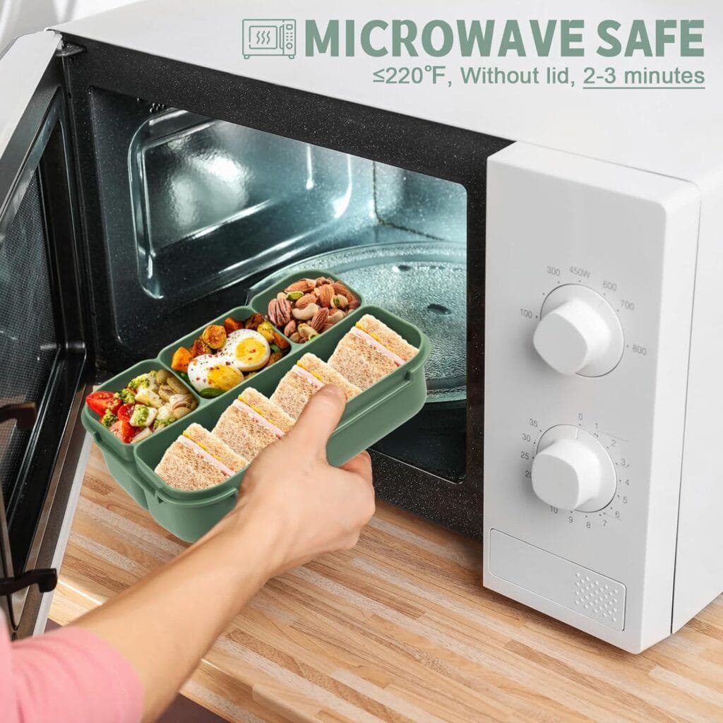 Bento Box Adult Lunch Box, Containers for Adults Men Women with 4 Compartments, Lunchable Food Container with Utensils, Sauce Jar, Muffin Liners, 40 Oz/5 Cup, Microwave  Dishwasher Safe, Brown Bento Box Adult Lunch Box, Containers for Adults Men Women with 4 Compartments, Lunchable Food Container with Utensils, Sauce Jar, Muffin Liners, 40 Oz/5 Cup, Microwave  Dishwasher Safe, Brown