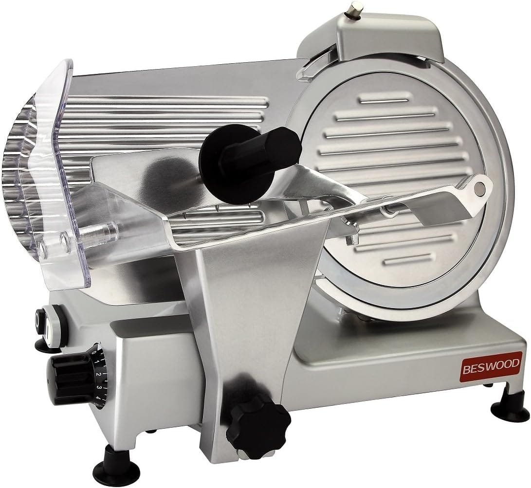 BESWOOD 10 Premium Chromium-plated Steel Blade Electric Deli Meat Cheese Food Slicer Commercial and for Home use 240W BESWOOD250 BESWOOD 10 Premium Chromium-plated Steel Blade Electric Deli Meat Cheese Food Slicer Commercial and for Home use 240W BESWOOD250