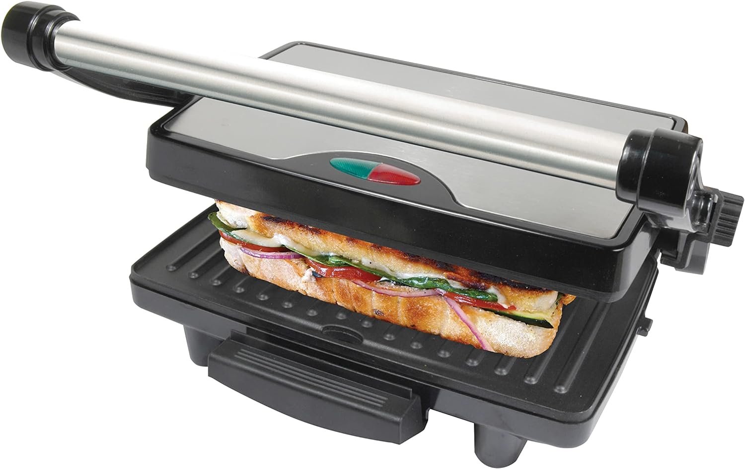 better-chef-panini-press-non-stick-drip-tray-floating-hinge-locking-latch-status-lights-fixed-temp - Cooking Appliance World