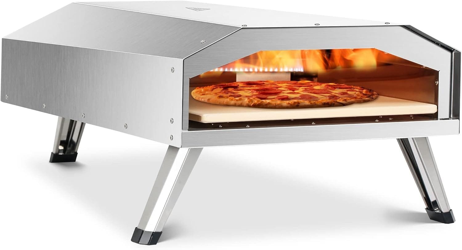 BIG HORN Gas Pizza Oven, 12 inch Portable Stainless Steel Propane Pizza Oven, Outdoor Pizza Maker with Stone for Baked Pizza BIG HORN Gas Pizza Oven, 12 inch Portable Stainless Steel Propane Pizza Oven, Outdoor Pizza Maker with Stone for Baked Pizza