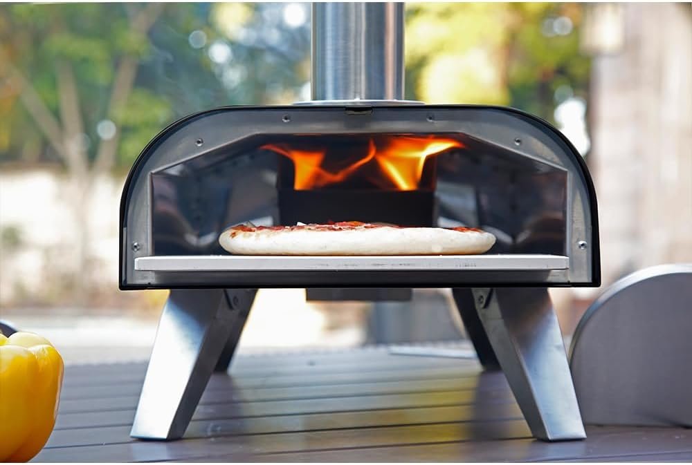 BIG HORN OUTDOORS Pizza Ovens Wood Pellet Pizza Oven Wood Fired Pizza Maker Portable Stainless Steel Pizza Grill