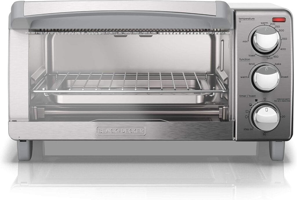 BLACK+DECKER 4-Slice Toaster Oven, TO1313SBD, Even Toast, 4 Cooking Functions Bake, Broil, Toast and Keep Warm, Removable Crumb Tray, Timer BLACK+DECKER 4-Slice Toaster Oven, TO1313SBD, Even Toast, 4 Cooking Functions Bake, Broil, Toast and Keep Warm, Removable Crumb Tray, Timer