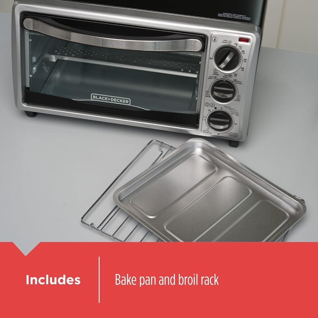 BLACK+DECKER 4-Slice Toaster Oven, TO1313SBD, Even Toast, 4 Cooking Functions Bake, Broil, Toast and Keep Warm, Removable Crumb Tray, Timer BLACK+DECKER 4-Slice Toaster Oven, TO1313SBD, Even Toast, 4 Cooking Functions Bake, Broil, Toast and Keep Warm, Removable Crumb Tray, Timer