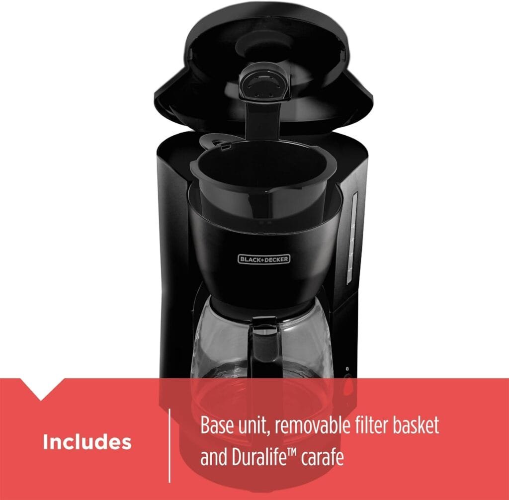 BLACK+DECKER 5-Cup Coffeemaker, Black, DCM600B BLACK+DECKER 5-Cup Coffeemaker, Black, DCM600B