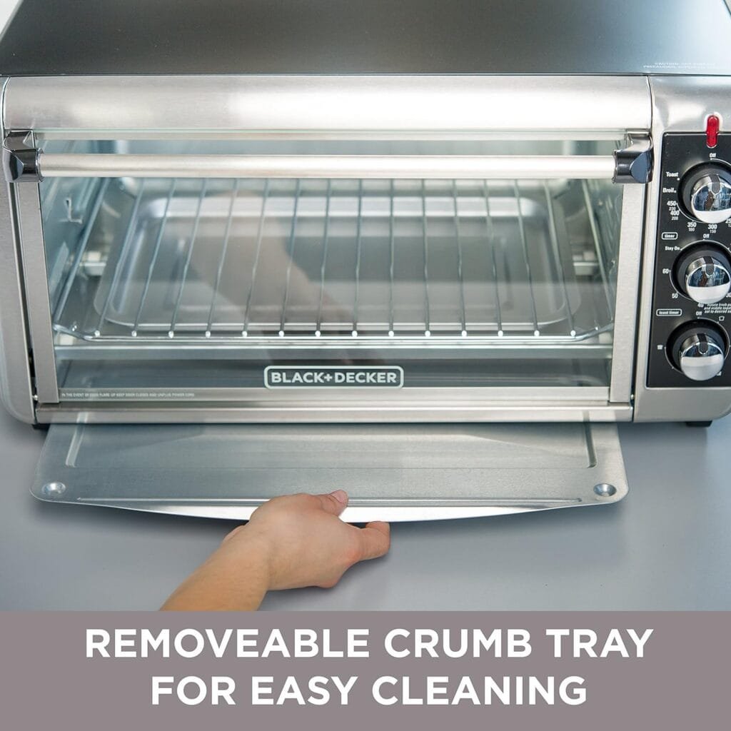 BLACK+DECKER 8-Slice Extra Wide Convection Toaster Oven, TO3250XSB, Fits 9x13 Oven Pans and 12 Pizza, Stainless Steel/Black