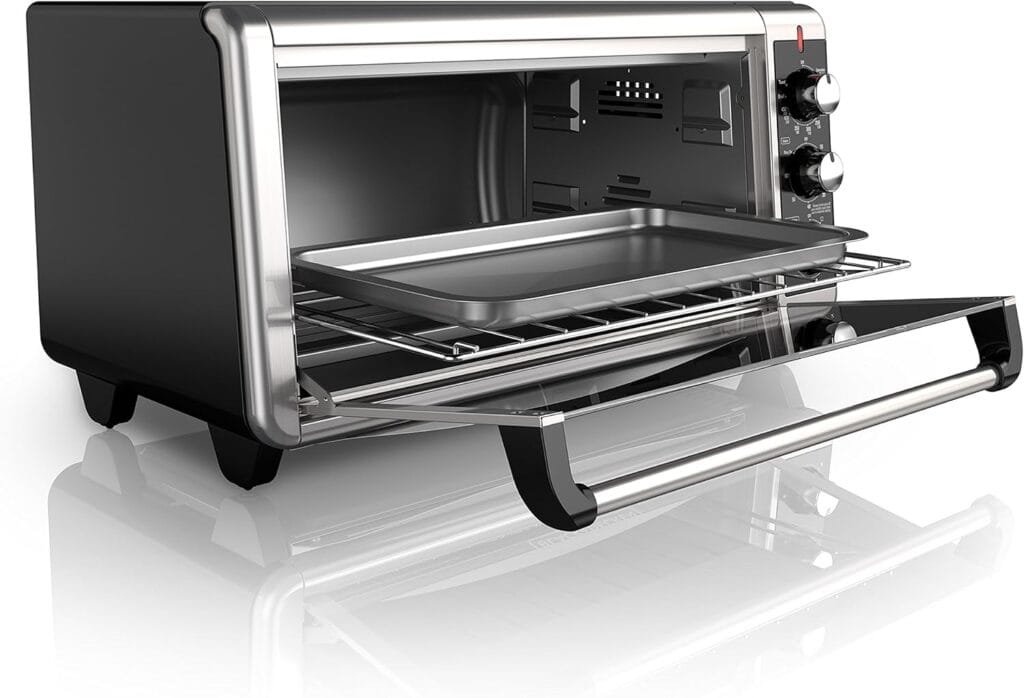 BLACK+DECKER 8-Slice Extra Wide Convection Toaster Oven, TO3250XSB, Fits 9x13 Oven Pans and 12 Pizza, Stainless Steel/Black