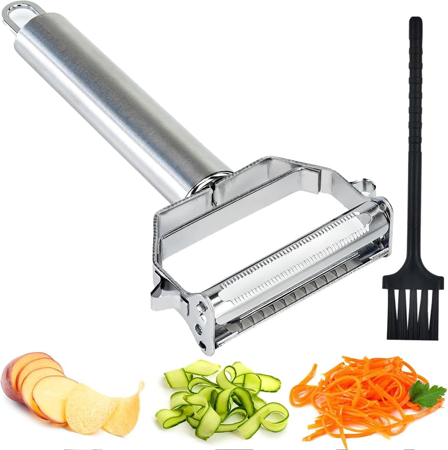 Boxgear Stainless Steel Dual Blade Vegetable Peeler - Commercial Grade Julienne Cutter, Slicer, Shredder, Scraper - Fruit, Potatoes, Carrot, Cucumber - Kitchen, Home Staple - Housewarming Gift