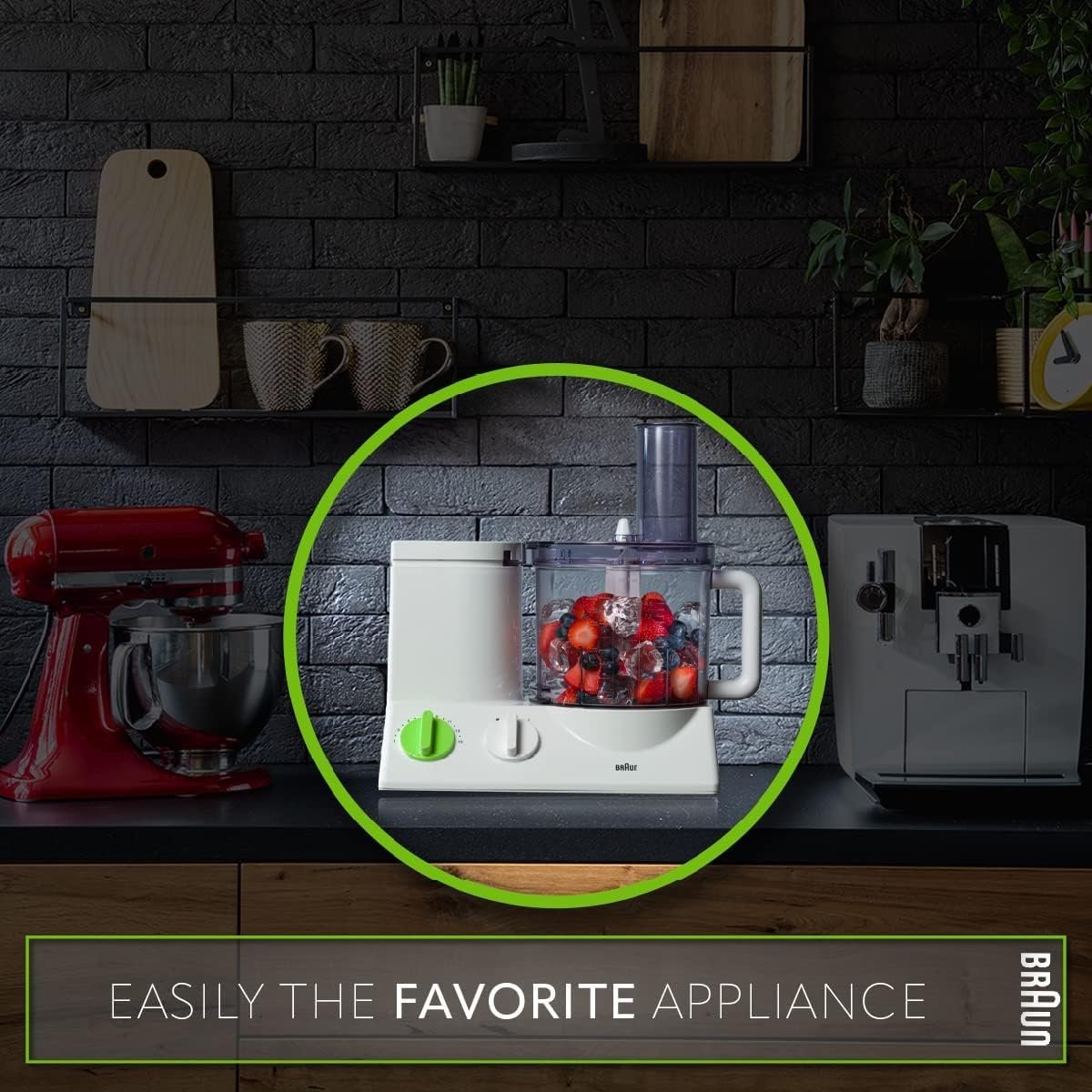 Braun FP3020 12 Cup Food Processor Ultra Quiet Powerful motor, includes 7 Attachment Blades + Chopper and Citrus Juicer , Made in Europe with German Engineering, White