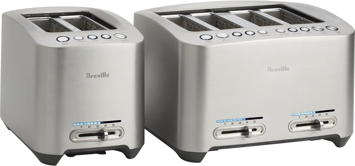 breville-bta820xl-die-cast-2-slice-smart-toaster-brushed-stainless-steel - Cooking Appliance World