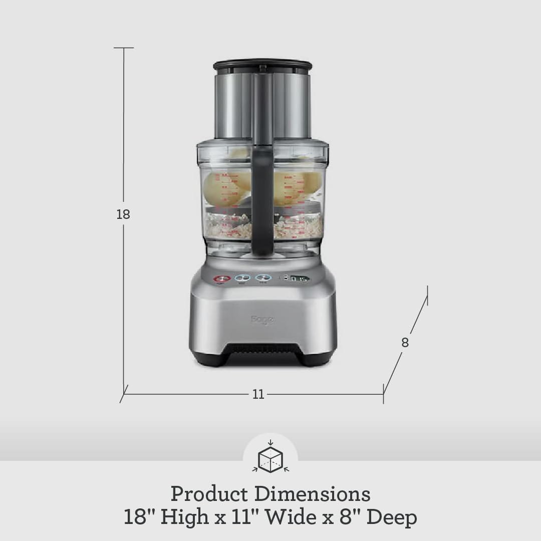 Breville Sous Chef 16 Cup Peel  Dice Food Processor, Brushed Aluminum, BFP820BAL,Silver