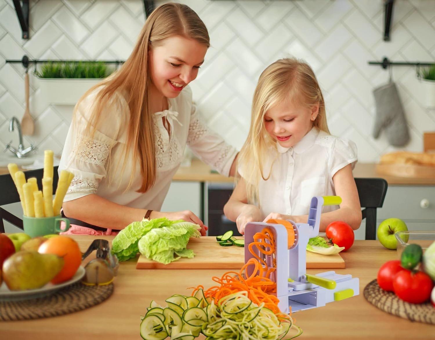 Brieftons QuickFold 5-Blade Spiralizer: Versatile  Compact Foldable Vegetable Spiral Slicer, Best Veggie Pasta Spaghetti Maker for Low Carb/Paleo/Gluten-Free with Brush  4 Recipe Ebooks Brieftons QuickFold 5-Blade Spiralizer: Versatile  Compact Foldable Vegetable Spiral Slicer, Best Veggie Pasta Spaghetti Maker for Low Carb/Paleo/Gluten-Free with Brush  4 Recipe Ebooks