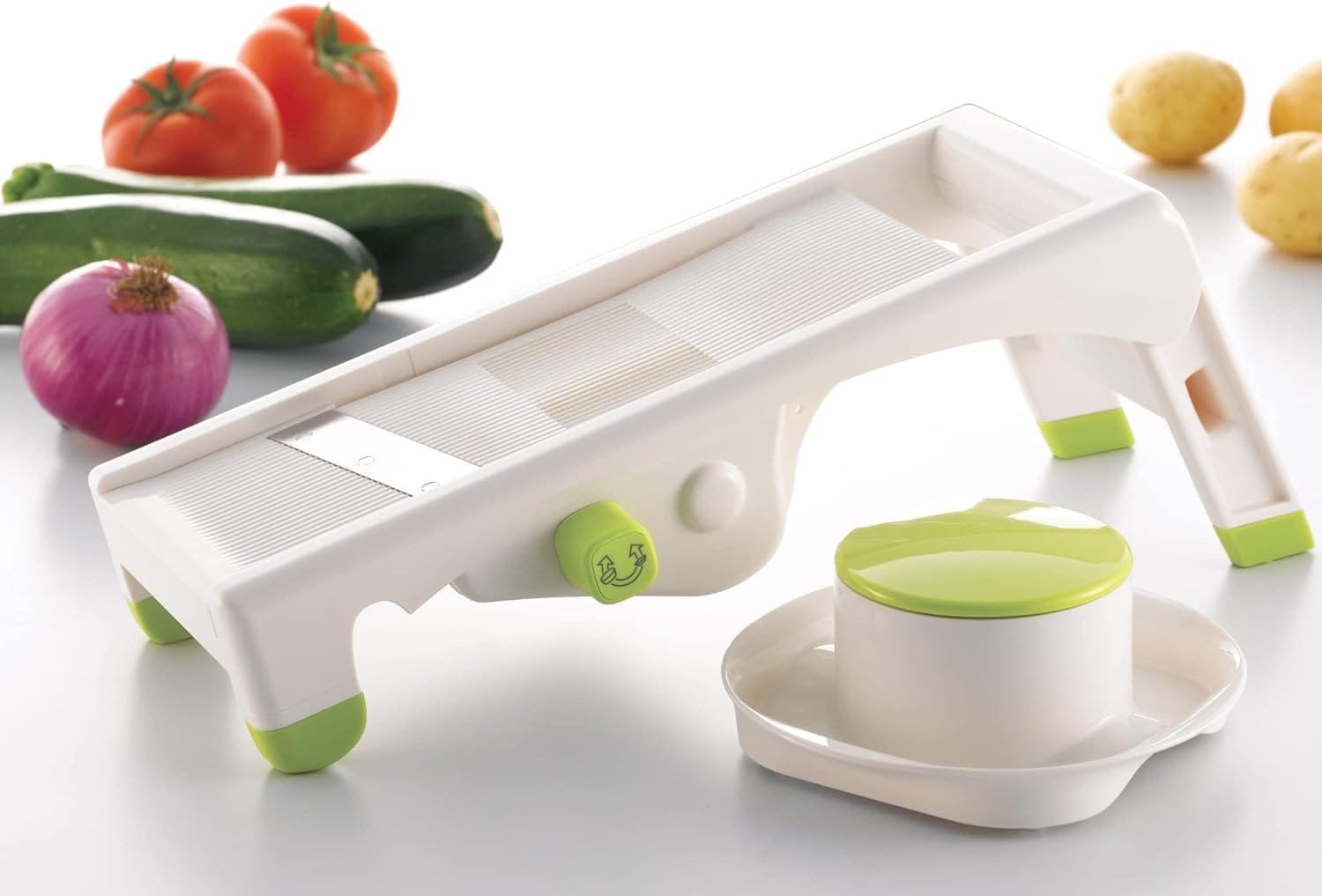 Brieftons QuickPrep Mandoline Slicer for Kitchen, Premium Quality Multi Purpose Vegetable Slicer, Cutter, Shredder, With 4 Cutting Modes, Multiple Thickness Levels to Slice, Chop, Julienne Veggies