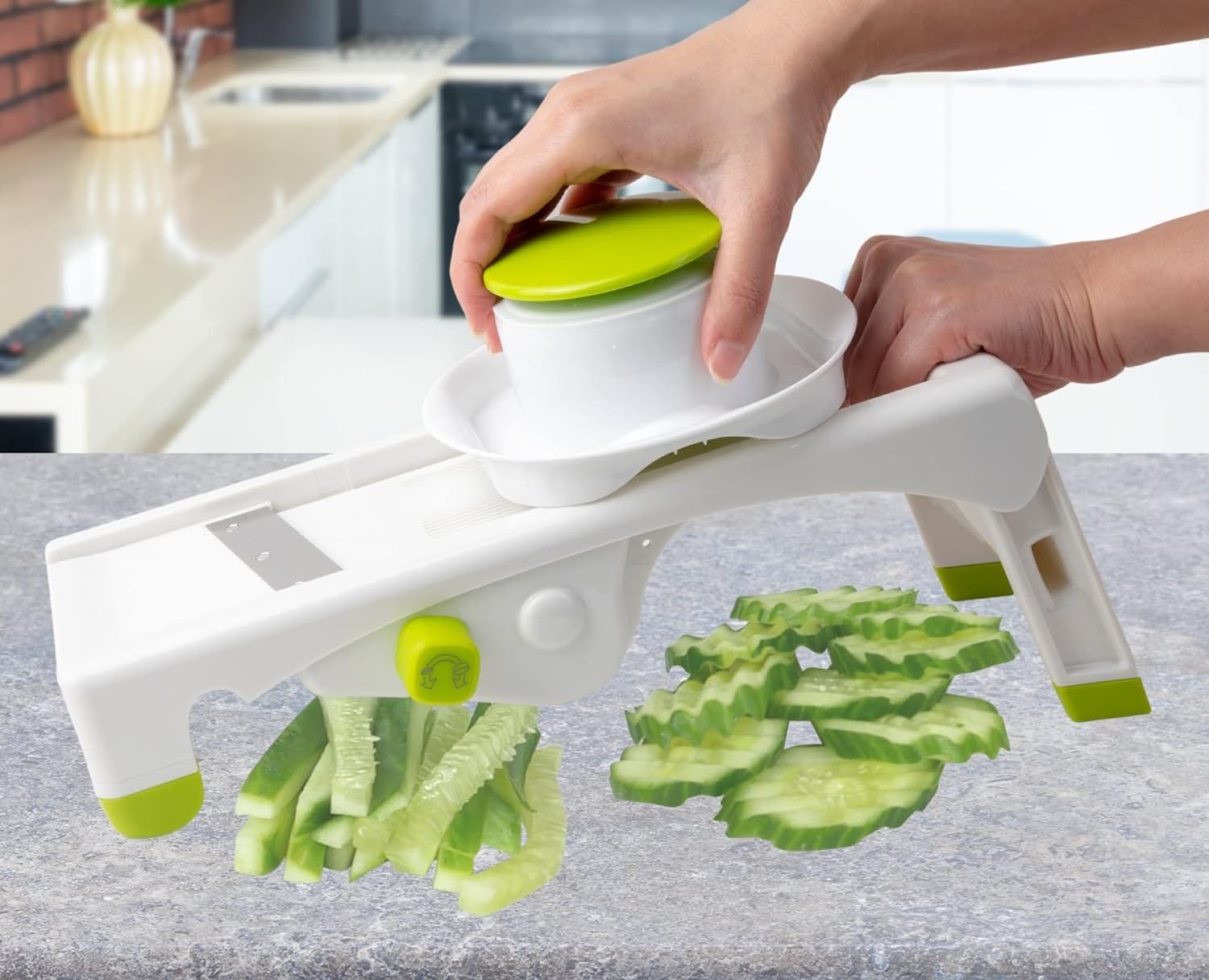 Brieftons QuickPrep Mandoline Slicer for Kitchen, Premium Quality Multi Purpose Vegetable Slicer, Cutter, Shredder, With 4 Cutting Modes, Multiple Thickness Levels to Slice, Chop, Julienne Veggies