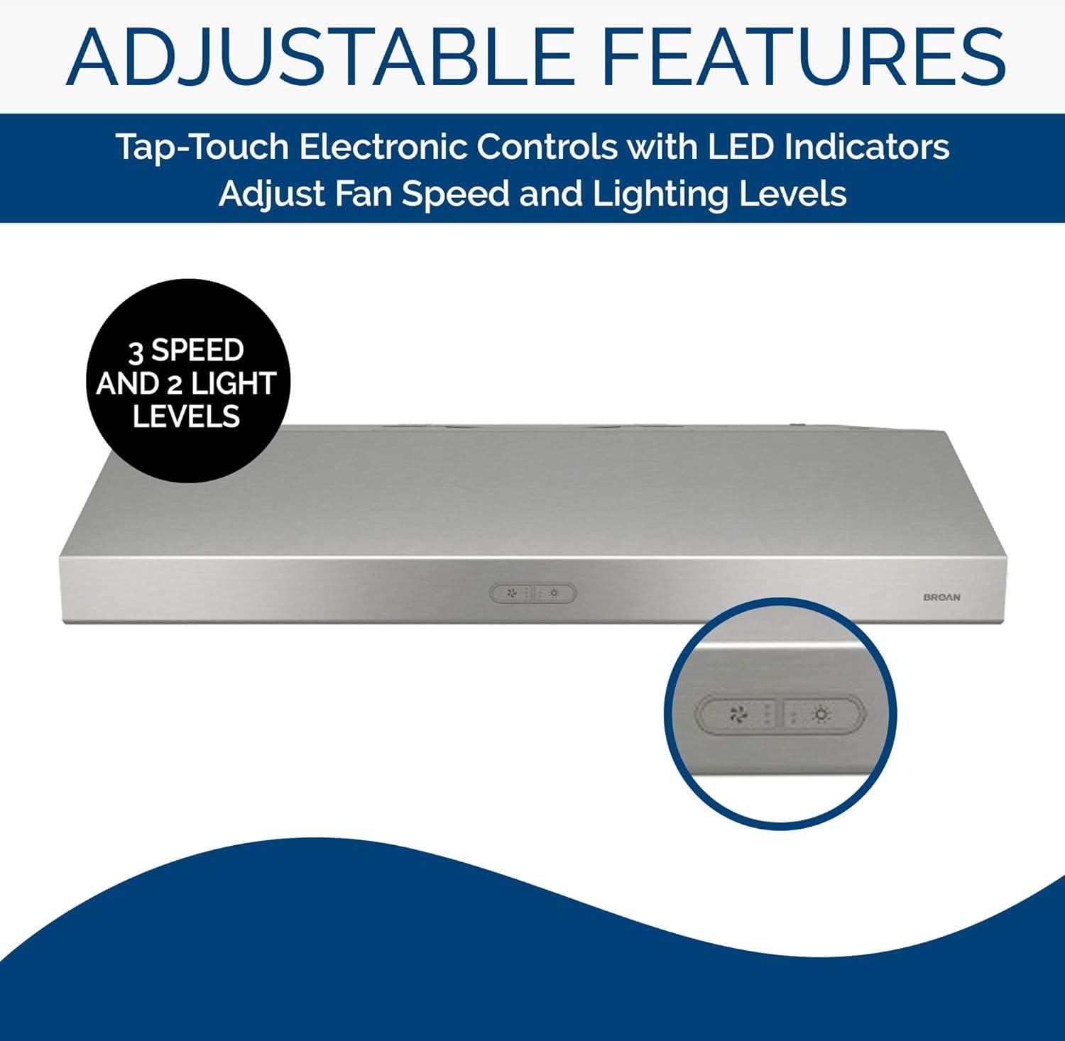 Broan- NuTone BCDF130SS Glacier Convertible Range Hood Light Exhaust Fan for Under Cabinet Stainless Steel, 375 Max Blower CFM, 30-Inch Broan- NuTone BCDF130SS Glacier Convertible Range Hood Light Exhaust Fan for Under Cabinet Stainless Steel, 375 Max Blower CFM, 30-Inch